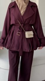 Sue Modal Trenç - Mürdüm - Görsel 6