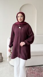 Melly Modal Gömlek - Mürdüm