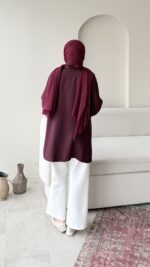 Melly Modal Gömlek - Mürdüm - Görsel 7