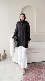 Melly Modal Gömlek - Siyah - Görsel 3