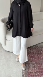 Melly Modal Gömlek - Siyah - Görsel 5