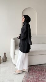 Melly Modal Gömlek - Siyah - Görsel 6