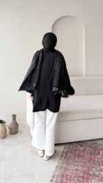 Melly Modal Gömlek - Siyah - Görsel 7