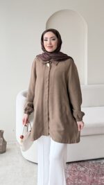 Melly Modal Gömlek - Camel