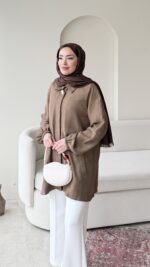 Melly Modal Gömlek - Camel - Görsel 2