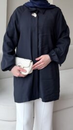 Melly Modal Gömlek - Lacivert - Görsel 5