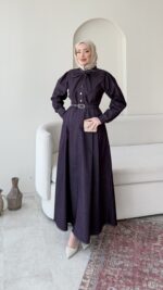 Vione Denim Elbise - Mürdüm