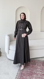 Vione Denim Elbise - Acı Kahve