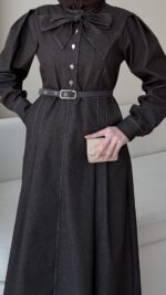 Vione Denim Elbise - Acı Kahve - Görsel 4