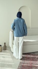 Luma Taşlı Kot Ceket - Görsel 6