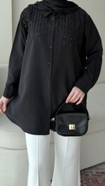 Parıltı Gömlek - Siyah - Görsel 5