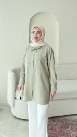 Parıltı Gömlek - Yeşil - Görsel 2