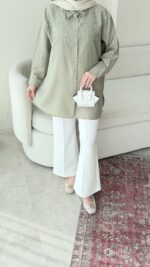 Parıltı Gömlek - Yeşil - Görsel 4