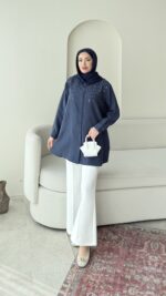 Parıltı Gömlek - Lacivert - Görsel 3