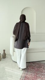 Parıltı Gömlek - Kahve - Görsel 5