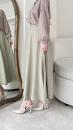 Rena Kemerli Modal Etek - Yeşil - Görsel 2