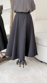 Rena Kemerli Modal Etek - Siyah - Görsel 3