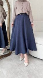 Rena Kemerli Modal Etek - Lacivert