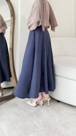 Rena Kemerli Modal Etek - Lacivert - Görsel 2