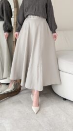 Rena Kemerli Modal Etek - Taş