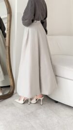 Rena Kemerli Modal Etek - Taş - Görsel 2