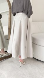 Rena Kemerli Modal Etek - Taş - Görsel 3