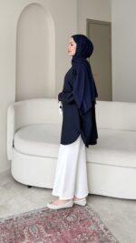 Merli Gömlek - Lacivert - Görsel 5