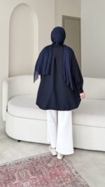 Merli Gömlek - Lacivert - Görsel 6