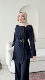 Tina Kemerli Takım - Lacivert - Görsel 3