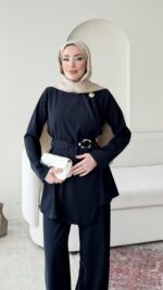 Tina Kemerli Takım - Lacivert - Görsel 4