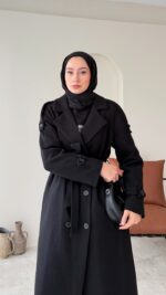 OlÂ Premium Kaşe Kaban - Siyah - Görsel 4