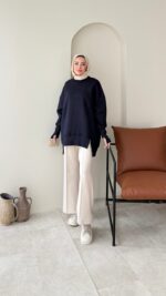 Efin Kesimli Sweat - Lacivert