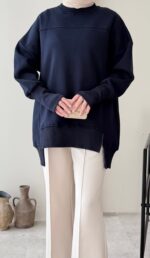 Efin Kesimli Sweat - Lacivert - Görsel 6