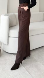 Zes Palazza Pantalon - Kahverengi - Görsel 2