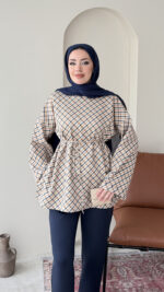 Ekose Scuba Sweat - Lacivert & Bal Köpüğü