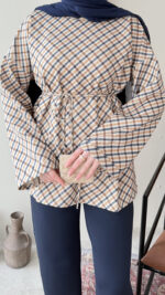 Ekose Scuba Sweat - Lacivert & Bal Köpüğü - Görsel 3