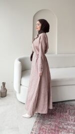 Ekose Bağlamalı İkili Takım – Kahve - Görsel 3