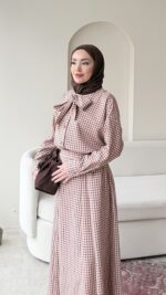 Ekose Bağlamalı İkili Takım – Kahve - Görsel 5