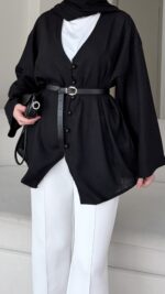 Meva Gömlek - Siyah - Görsel 2