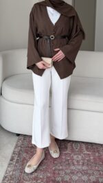 Meva Gömlek - Kahve - Görsel 3