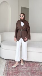 Meva Gömlek - Kahve - Görsel 4