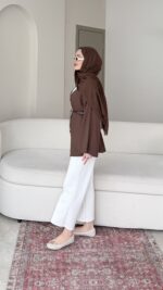 Meva Gömlek - Kahve - Görsel 5