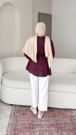 Lizge Gömlek - Mürdüm - Görsel 5