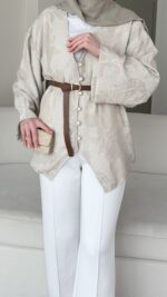 Lizge Gömlek - Taş - Görsel 2