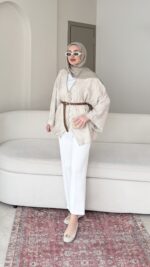 Lizge Gömlek - Taş - Görsel 3