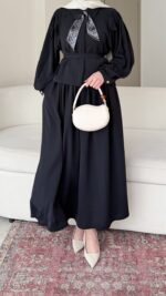 Sibil Fularlı Takım - Siyah - Görsel 3