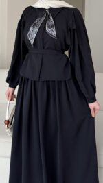 Sibil Fularlı Takım - Siyah - Görsel 4