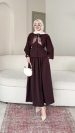 Sibil Fularlı Takım - Mürdüm