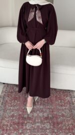 Sibil Fularlı Takım - Mürdüm - Görsel 3