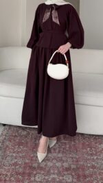 Sibil Fularlı Takım - Mürdüm - Görsel 5